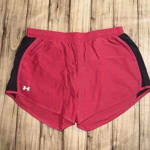 Under Armour Women’s Medium Pink/Gray Loose Athletic Running Shorts Heatgear